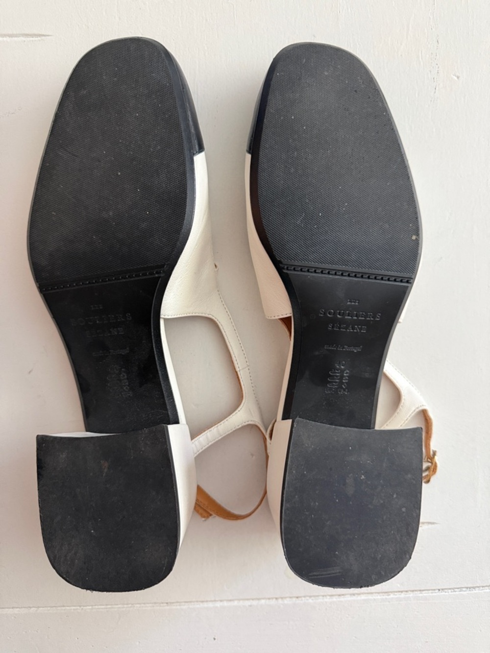 Sézane Paula Babies 2” - Ecru & Black Leather (9) - Picture 7 of 9